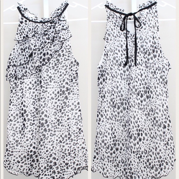 BCX Tops - White Cheetah Print Top